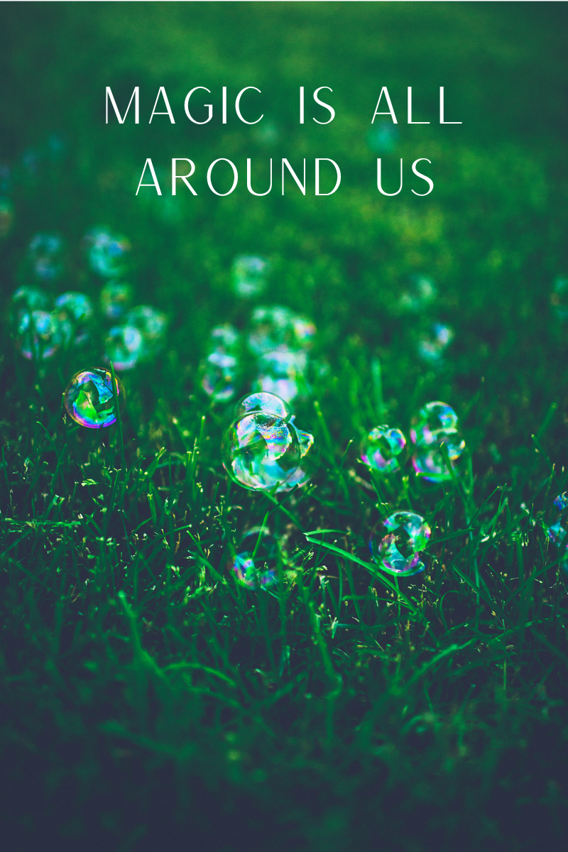 bubbles landing on grass